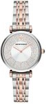 Emporio Armani Uhr f&uuml;r Damen, Zweizeiger Uhrwerk, 32MM 2T Silber/Rose