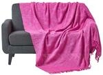 Homescapes Wohndecke Nirvana Slub pink &ndash; handgewebte Baumwolldecke 225x255 cm,