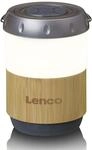 Lenco BTL-030BA Bluetooth-Laterne mit Lautsprecher, IPX4, 40h Akku, Bambus-Design, 3W