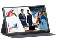 auvisio Externer Monitor: Mobiler Full-HD-IPS-Monitor, 39,6 cm (15.6"), USB Typ...