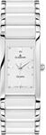 DUGENA Damen-Armbanduhr 4460506 Quadra Ceramica, Quarz, wei&szlig;es Zifferblatt,