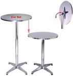 TRUTZHOLM 2er Set 2in1 Stehtisch klappbar Bistrotisch Partytisch...