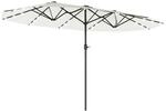 Outsunny Sonnenschirm mit LED Doppelsonnenschirm 440 x 256 cm Gartenschirm