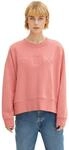 TOM TAILOR Denim Damen Sweatshirt mit Logoprint 1032938, 15121 - Peach Pink, L