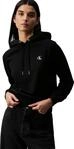 Calvin Klein Damen Sweatshirt Ck Embroidery mit Kapuze, Schwarz (Ck Black), S