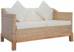 vidaXL Sofa 2-Sitzer mit Auflagen Rattansofa Loungesofa Sitzm&ouml;bel Wohnzimmersofa