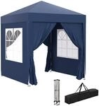 Outsunny Pavillon 2x2m Wasserdicht, Pop-up Faltpavillon mit 4 Seitenw&auml;nden,