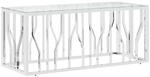 vidaXL Couchtisch 110x45x45 cm Edelstahl und Glas