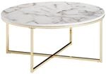 FineBuy Design Couchtisch &Oslash; 80 cm Marmoroptik, Wohnzimmertisch mit Metall-Gestell,