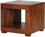 FineBuy Sheesham Massiv-Holz Couchtisch 50 x 50 cm Wohnzimmer-Tisch Design