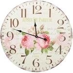 vidaXL Vintage Wanduhr Blumen Retro-Stil Wohnzimmeruhr B&uuml;rouhr Analoguhr Wand...