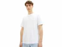 TOM TAILOR Denim Herren 1037655 Slim Fit T-Shirt in Unifarben aus Baumwolle,
