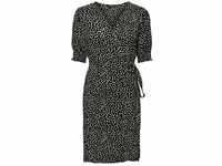 PIECES Damen Pctala 2/4 Wrap Dress Noos Bc, Black/AOP:dot, S