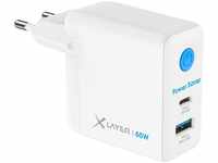 XLayer Power Saver USB-C Schnellladegerät I 65W PD I GaN Charger I 2-Port I