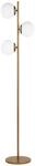 Beliani Stehlampe Metall gold H&ouml;he 153 cm 3-flammig Glasschirme Kugelform modern