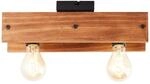 BRILLIANT Lampe, Calandra Deckenleuchte 2flg schwarz/holzfarbend, 2x A60, E27,...