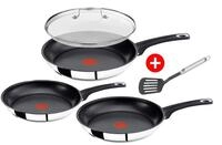 Tefal E43510 Jamie Oliver Pfannenset 5 tlg Induktion, inkl Deckel 28cm+Wender, Pfanne