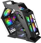 Mars Gaming MC61 Schwarz, PC-Geh&auml;use Gaming Kompaktes Micro-ATX, 4 x 12cm L&uuml;fter,