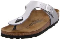 Birkenstock Classic Gizeh Birko-Flor, Damen Zehentrenner, Silber (Silber), 36 EU