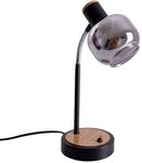 N&auml;ve Leuchten - Tischleuchte Fumoso, Tischlampe aus Metall und Glas -...