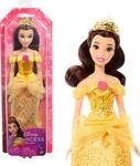 Mattel Disney Prinzessin-Spielzeug, bewegliche Belle-Modepuppe mit glitzernder