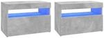 vidaXL 2X TV Schrank mit LED-Leuchten Lowboard Fernsehschrank Fernsehtisch...