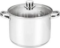 Michelino Edelstahl Kochtopf mit 3-schichtigem Alu-Thermoboden, Silber (8 Liter)