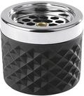 APS Windaschenbecher/Sturmaschenbecher aus verchromtem Metall, gefrostetes Glas, mit