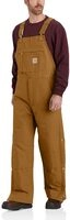 Carhartt Men's Loose Fit Firm Duck Insulated Bib Overall, Brown, XX-Large