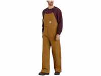 Carhartt Men's Loose Fit Firm Duck Insulated Bib Overall, Brown, XX-Large