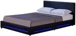 Home Deluxe - LED Bett Asteroid - Schwarz, 180 x 200 cm - Inkl. Lattenrost I