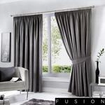 Fusion Kissen, Verdunkelung/W&auml;rmeisoliert, anthrazit, Curtains: 90" Width x 54" Drop