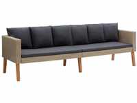 vidaXL Gartensofa Poly Rattan Schwarz Sofa Lounge Couch Gartenmöbel 1/2/3er