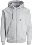 JACK & JONES Herren Veste Sweat-Shirt Jjebradley Sweat Zip Hood Noos, Light Grey