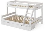 VitaliSpa Etagenbett Everest, Wei&szlig;, 140x200 / 90x200 cm mit Schubladen, mit