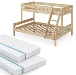 VitaliSpa Etagenbett Everest, Naturholz, 140x200 / 90x200 cm