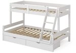VitaliSpa Etagenbett Everest, Wei&szlig;, 120x200 / 80x200 cm mit Schubladen, mit