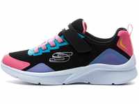 Skechers Mädchen Microspec Bright Retros Sneaker, Black Synthetic Multi Trim,...