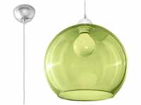 SOLLUX Lighting Ball Pendelleuchte, Glas, Grün, Chrome