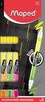 Maped - Doppelseitiger Textmarker, Markierstift FLUO DUO - x3 Marker - gelb, pink,