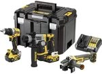 DeWalt 3-teiliges Werkzeugset XR 18 V 5 Ah b&uuml;rstenlos Bohrschrauber DCD800 +