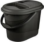 keeeper Bio-Eimer mit Deckel, 13 l, Ovaler Abfalleimer, Elsa, Eco Graphite (Grau)