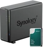 Synology DS124 NAS-Bundle 1 GB mit 1 Synology Festplatte 12 TB HAT3300, unmontiert,