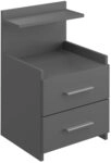 Vicco Nachttisch Alpin, Anthrazit, 40 x 62 cm, zur Ablage von...