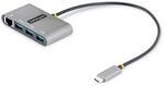 StarTech 3-Port USB-C Hub, Gigabit Ethernet, 3X USB-A Splitter, 30cm | RJ45,