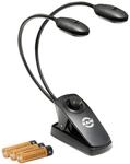 K&M 12271 Notenpultleuchte Twin Head Pro Schwarz - mit Clip & Schwanenh&auml;lsen, 2 x