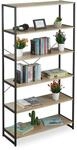 Relaxdays Standregal Industrial, hohes B&uuml;cherregal, offenes Design mit 6 F&auml;chern,
