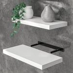 Casaria&reg; Wandregal Holz Wei&szlig; Regal mit Halterung 15kg Tragkraft H&auml;ngeregal K&uuml;che