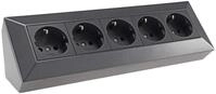 ChiliTec Ecksteckdose 5-Fach Steckdosenblock Anthrazit