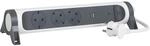 LEGRAND, Drehbare Steckdosenleiste, 3-fach Steckdose, Mehrfachsteckdose, USB-A- und